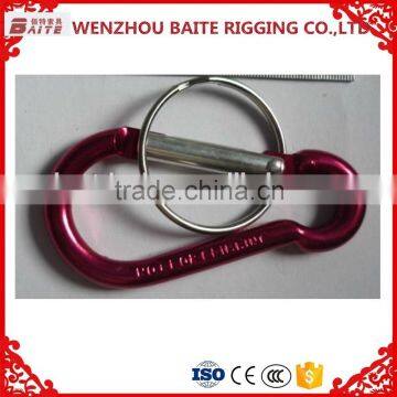 OEM Red Aluminum Carabiner Snap Hook ,Aluminum Spring Hook ,Handbag Aluminum Hook In Rigging Manufacturer