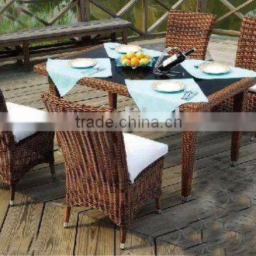 garden rattan wicker dinning chair and table set