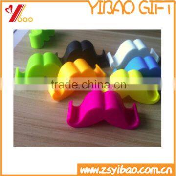 Colorful Customed Moustache Shaped Silicone Mobliephone Support Holder