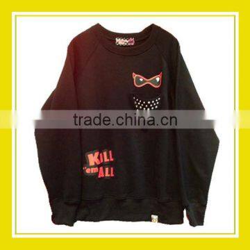 2016 Fashion Products Bros Babe Rinne with Glasses Women Printed Long Sleeve Black Sweater