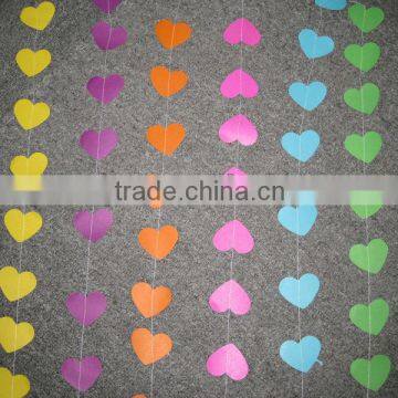 Popular pink love heart paper garland