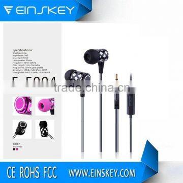 Hot selling colorful special Hand-Free Earphone with Mic & flat cable E-E004