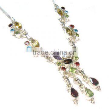 Wholesale Indian jewelry 925 sterling silver necklace Handmade jewelry Natural gemstone jewellery