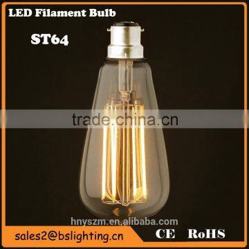 ST64/ST21 COB led filament bulb with e27 e14 e26 b22 base