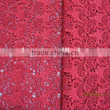2015 Latest Red African Lace Fabric for Wedding Dress photo-4