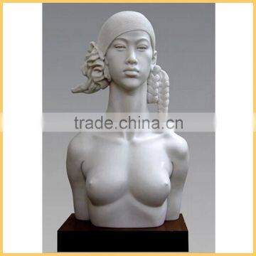 Outdoor Decor Carving White Stone Bust Sculpture