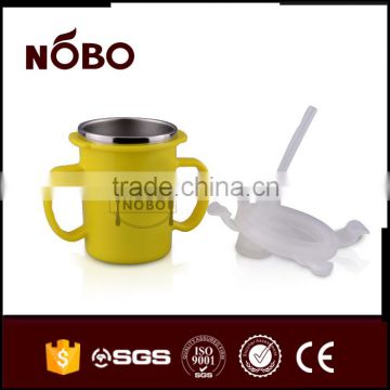 NEW children double handle mug with straw