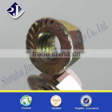 Online Yellow Zinc DIN 6923 Flange Nut with Serration