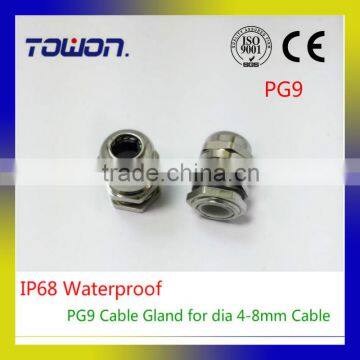 Brass cable gland High Quality IP68 PG9 4-8MM Metal Cable Waterproof Connector