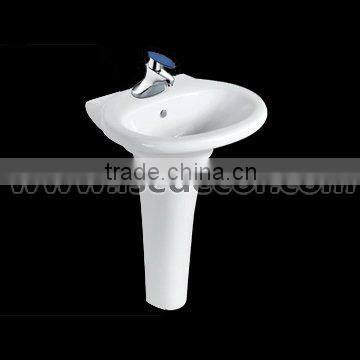 Porcelain Pedestal White Ceramic Wash Basin