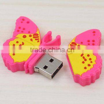 Personalized PVC USB 2.0 butterfly USB flash drive