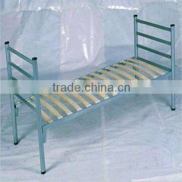 metal single bed with wooden base,modern iron bed,steel bedroom designs furniture sets China 2013 B-07