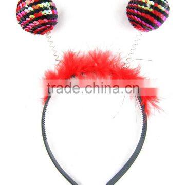 Sequin beetle ladybug headband ladybird head poppers fancy dress costume accessory