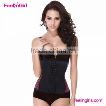 Black 9 Steel Boned Trimming Shaper Latex Waist Corset