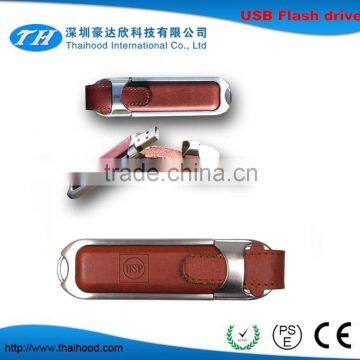 custom logo usb 1gb-64gb leather usb flash drive top quality low price for promotion