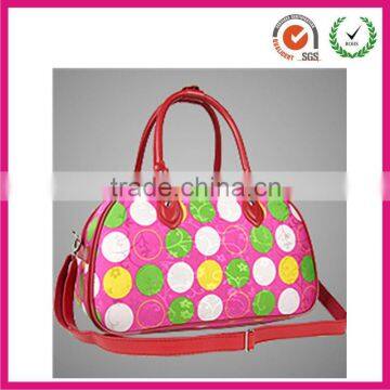 Outstanding colored polka-dot luggage totes and suitcase