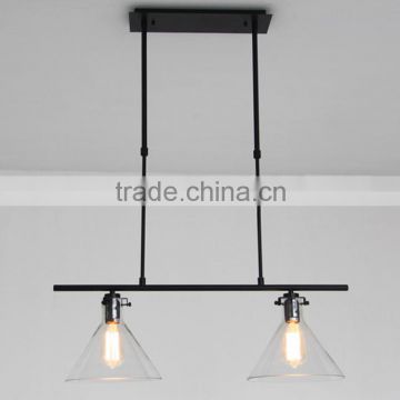 Rustic retro style clear glass pendant lamp for restaurant