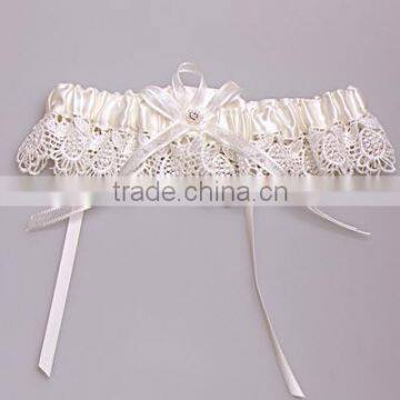 Western style ivory lace garter belt for bride,bridal garter for sale