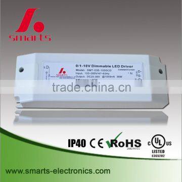 0-10v 1a 40w dimming led driver led lights power supply