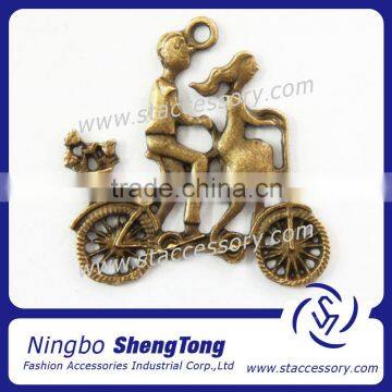 Antique Bronze Boy and Girl Riding Bike Charms For Wedding