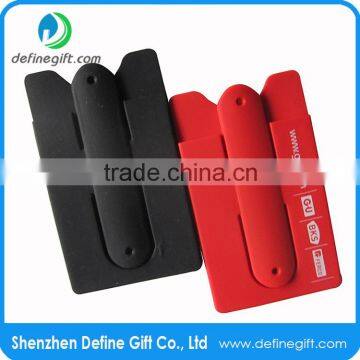 Promotion Gift Silicone Smart Wallet With Snap Stand for Cell Phone