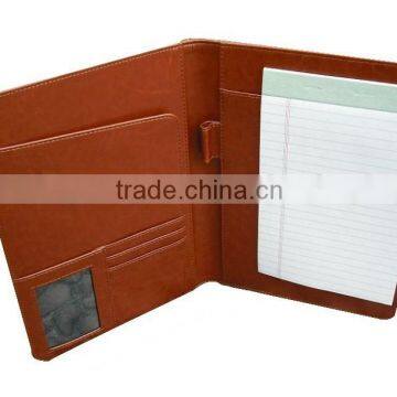 Office A4 Leather Cover Writing Padfolio With Notepad