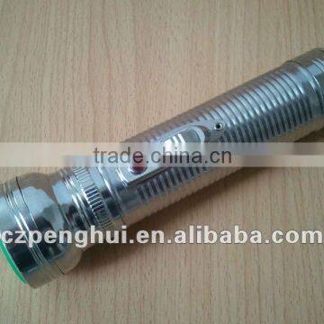 2D size batteries led metal flashlight chrome flashlight