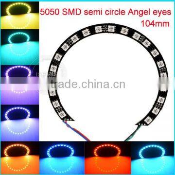 50000 hours lifespan104mm DC12V Black PCB semi circle 5050 smd angel eyes japan auto spare parts