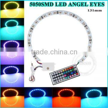 led head light 20 colors DC12V Black white PCB semi circle 5050 smd halo rings rgb led angle eyes