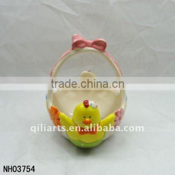 Easter chicken ceramic porcelain baskets