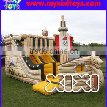 Attraction new design inflatable pirate ship slide for kids, inflatable slide for sale