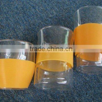 reusable silicone drinking cup sleeve for heat resistant and protection