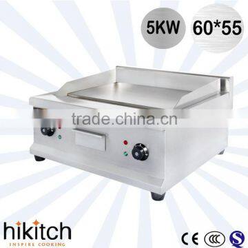 Commercial kitchen equipment Electric 5KW teppanyaki griddle with 2 thermostastic for sale.