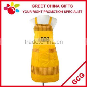 PVC Coated Waterproof Promotional Bib Kitchen Apron with Pockets