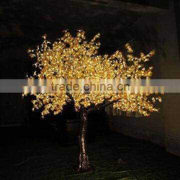 3m Warm White Outdoor Holiday Decoration Artificial Plants Yellow Leaf Maple Tree Lights
