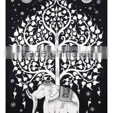 Elephant Under Tree Tapestry Wall Hanging Tapestries tightly loomed fabric Home decor.