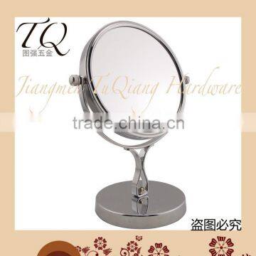 360 degree round shape double sided metal compact mirror cosmetic makeup mirror