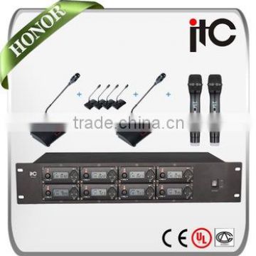 ITC TS-358H 1 Host Having 200 Adjustable Frequency Band PLL FM Wireless Microphone for Conference System