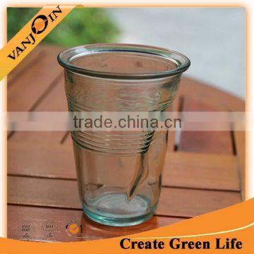 Wholesale 500ml Crushed Crinkle Cup Glass Body