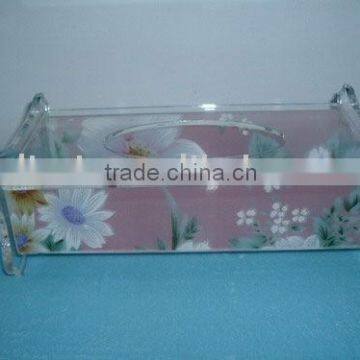 printed acrylic napkin paper storage box Acrylic Tissue Boxes