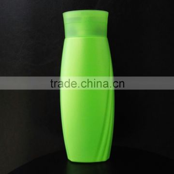 400ml green plastic shampoo bottle packaging, shampoo in green bottle, flip cap shampoo bottle plastic