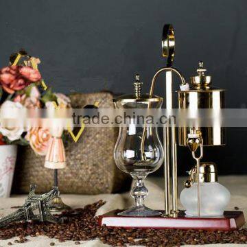 Gold royal balancing syphon coffee maker, classical elegant coffee maker ,belgium coffee maker