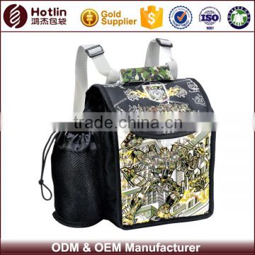 Black Printing Polyester Wine Bottle Portable Cooler Bag