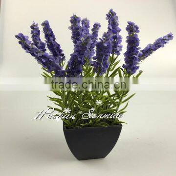 best quality artificial flowers plastic lavender grass bonsai with pot for home decor