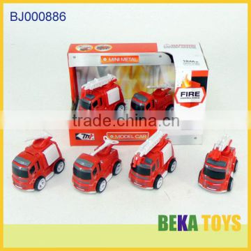 New baby toy mini fire fighting friction truck toy metal diecast fire engine