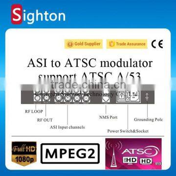 2 asi input & 2 SMPTE 310M input ATSC A/53 digital tv modulator