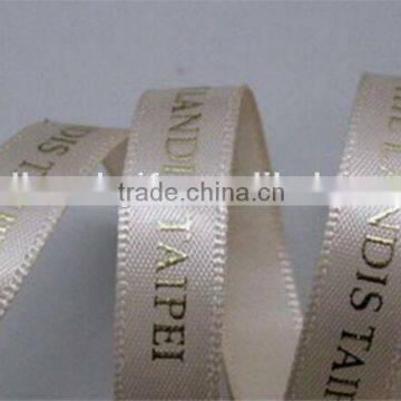 HOT SALE ! Cream Hot Stamp Gold Foil Printing Personalized Satin Gift Ribbon, Woven Ribbon, Fabric Ribbon