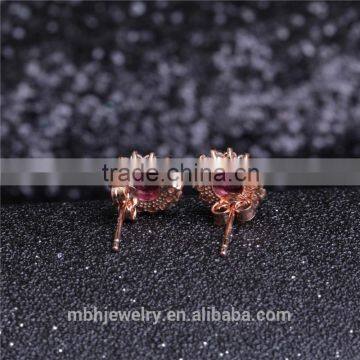 Factory Wholesale Silver Gemstone Jewellery Set 18K Gold Plating 925 Silver Natural Pink Topaz Earrings Pendant Necklace Set photo-5