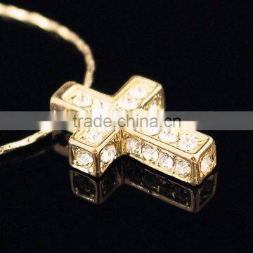 18k cross pendant crystal necklace