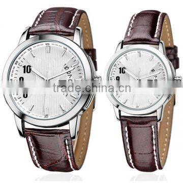 YB high quality vogue couple lover wrist watch genuine leather band